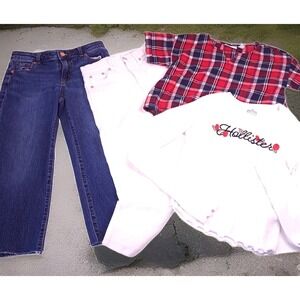 Girls 10 All American Lot Of 4 Clothing Pteppy Classic Red White Blue Jeans Tops